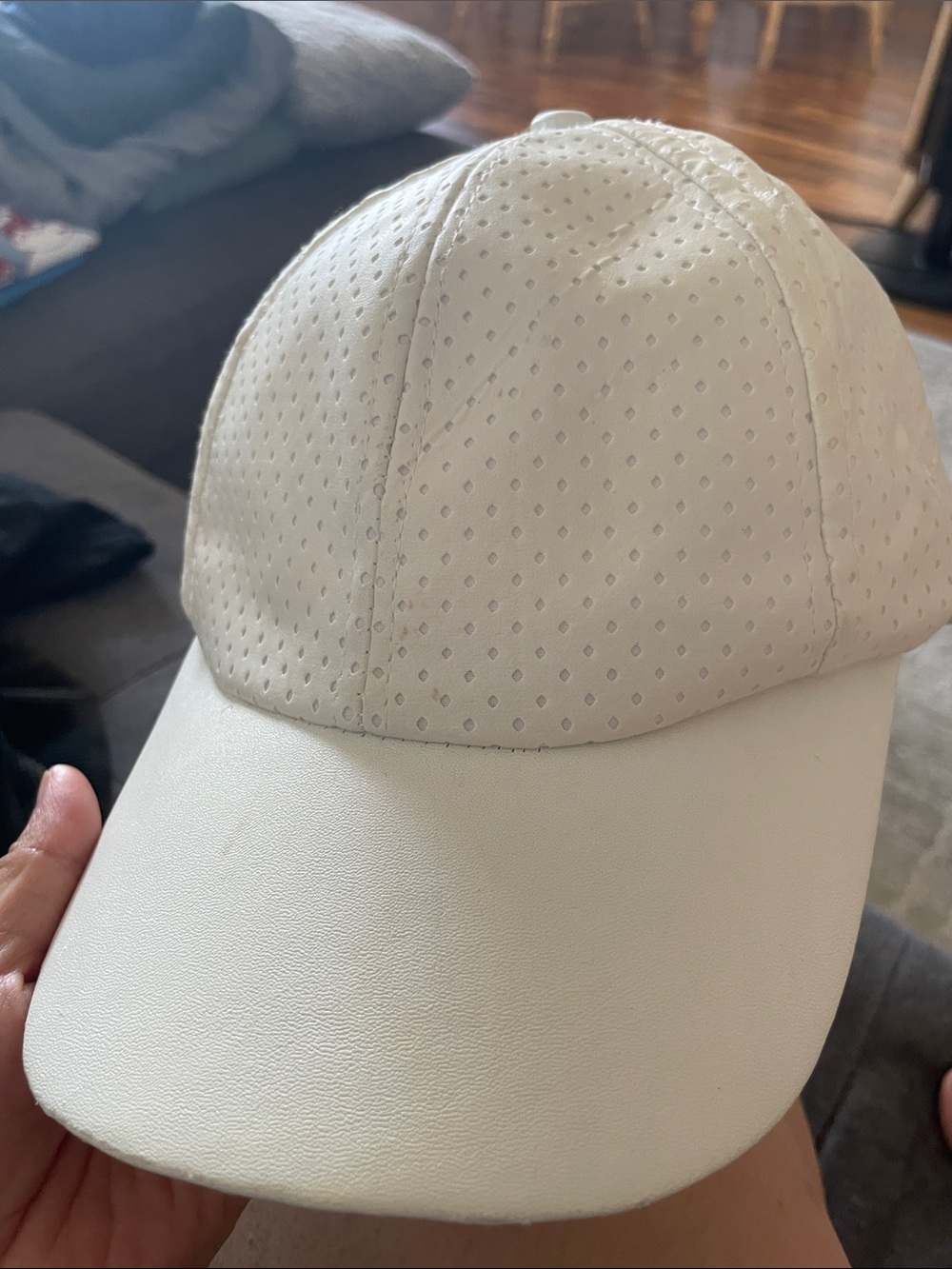 bp White Perforated Baseball Cap